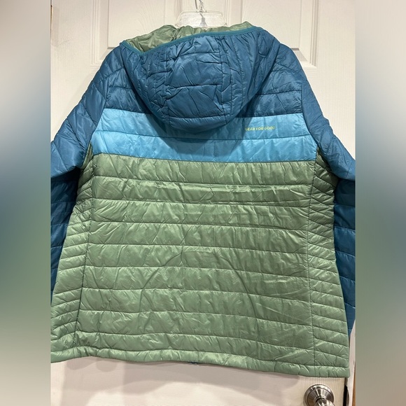 Capa Women's 1X Insulated Hooded Jacket Blue Light Green NWT Puff Puffer Puffy - Picture 3 of 16